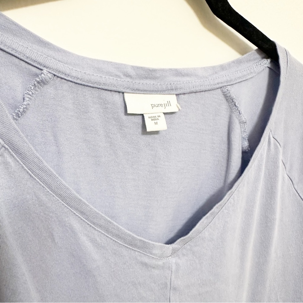 PureJill by J Jill Periwinkle Pull Over Tunic Size Medium Relaxed Fit Pockets - Picture 2 of 11